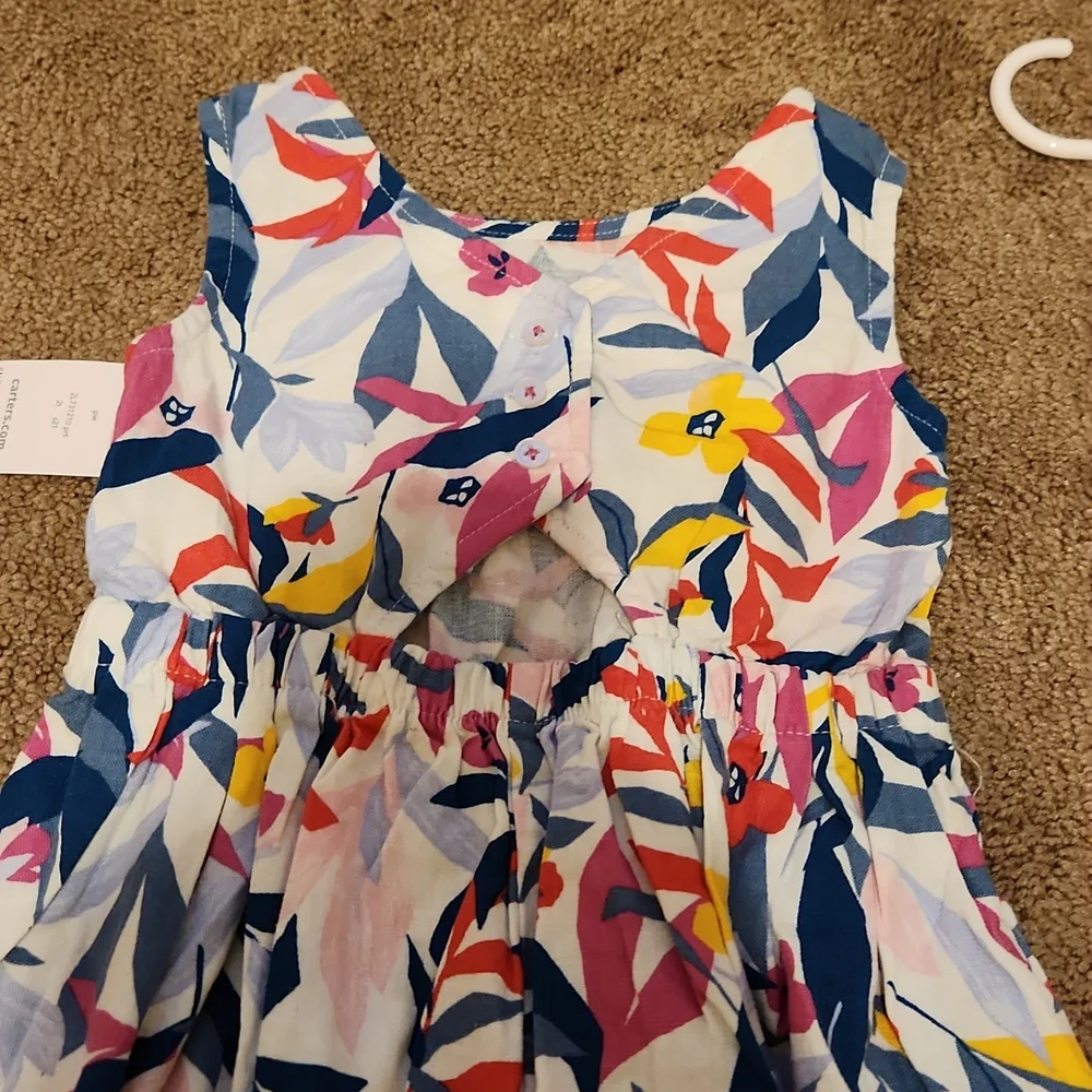 NWT Carter's Floral linen dress- 2T